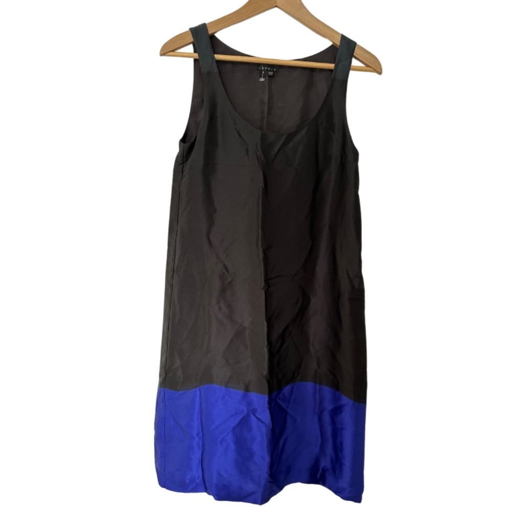 NWOT Theory blue and black silk shift, size 4